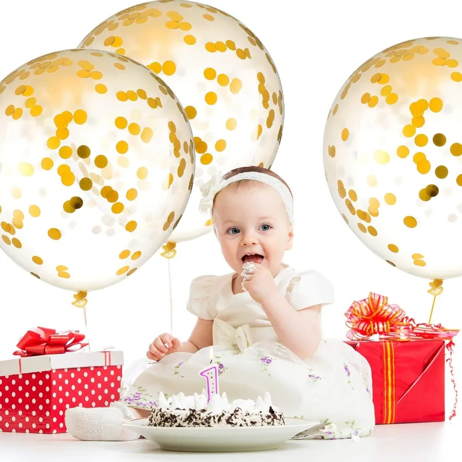 10 pièces 18 pouces paillettes confettis ballons papier points confettis brillant Latex grands ballons pour anniversaire fête de mariage décoration