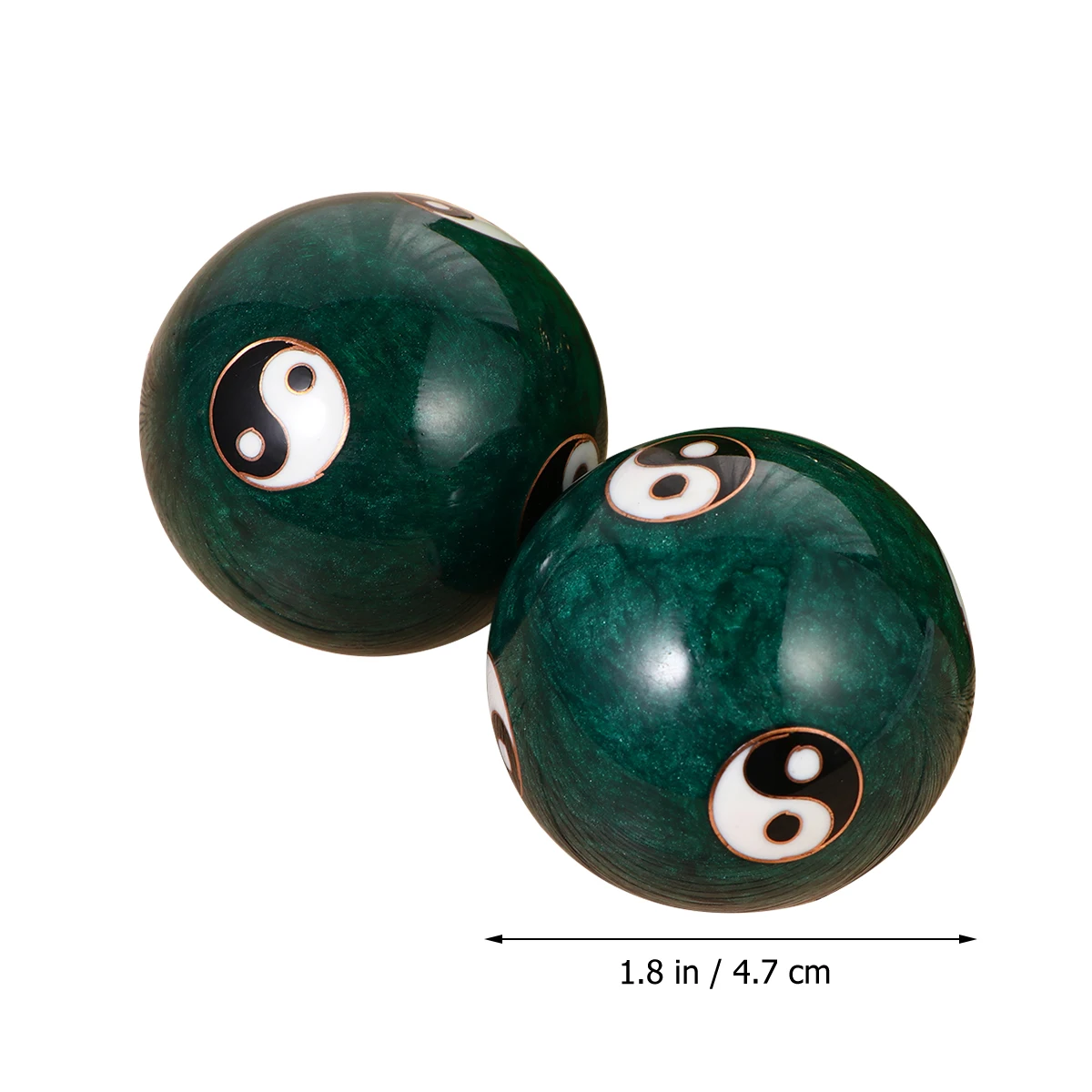 1 Pair 47mm Chimes Hand Massage Balls Chinese Tai Chi Pattern Stress Relieve Hand Exercise Massage Balls Relaxation Baoding Ball