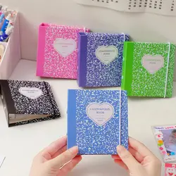 Photo Storage Album  Useful Transparent Inner Reusable  Stone Print Mini 3 Holes Album for Home