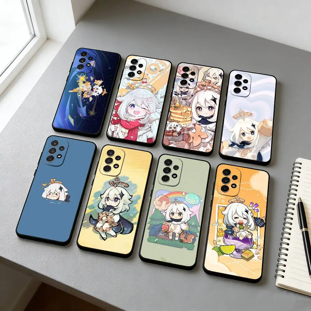 G-Genshin P-Paimon Phone Case For Samsung S25,S24,S21,S22,S23,S30,Ultra,S20,Plus,Fe,Soft Silicone Black Cover