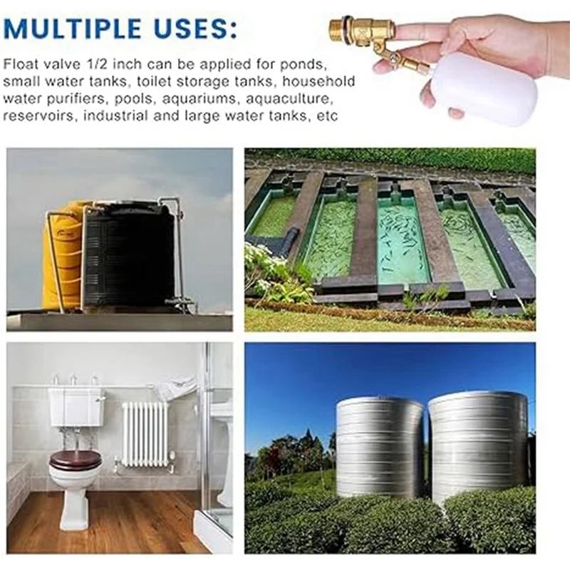 

AB35-4Pcs 1/2-дюймовый поплавковый клапан, поплавковый клапан для воды для автоматического заполнения поплавкового клапана для пруда, для резервуаров для скота, аквариумов