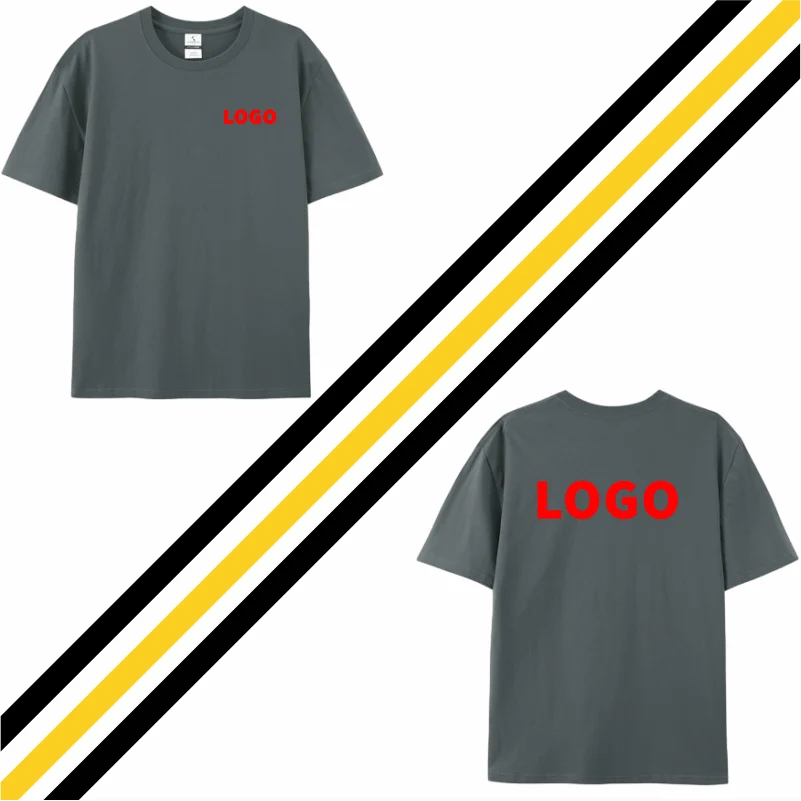 COCT 2024 T-shirts for Men EU Size 100% Cotton Custom Your LOGO Photo Group Clothing Personalized Short-sleeved 10 Solid Color