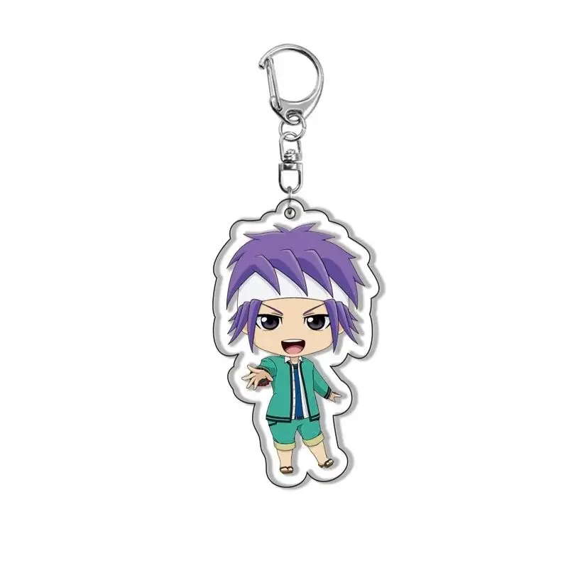 6CM Anime The Disastrous Life of Saiki Kusuo Keychain Acrylic Figure Pendant Cartoon Image Keyring Wholesale Anime Accessories