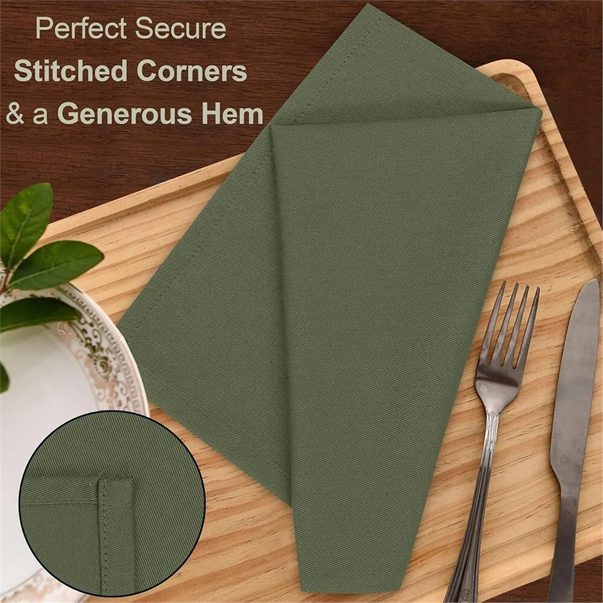 Cloth Napkins Set of 12, Napkins Cloth Washable, Soft, , Absorbent, Cotton Blend. Table Dinner Napkins Cloth
