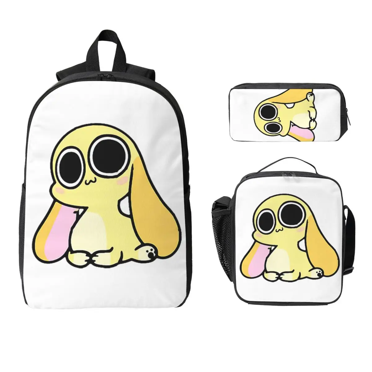 Chikn Nuggit Merch Character Backpack Boys Girls BookBag School Bag Laptop Shoulder Bags 3ps Insulated Lunch Bag Pencil Case