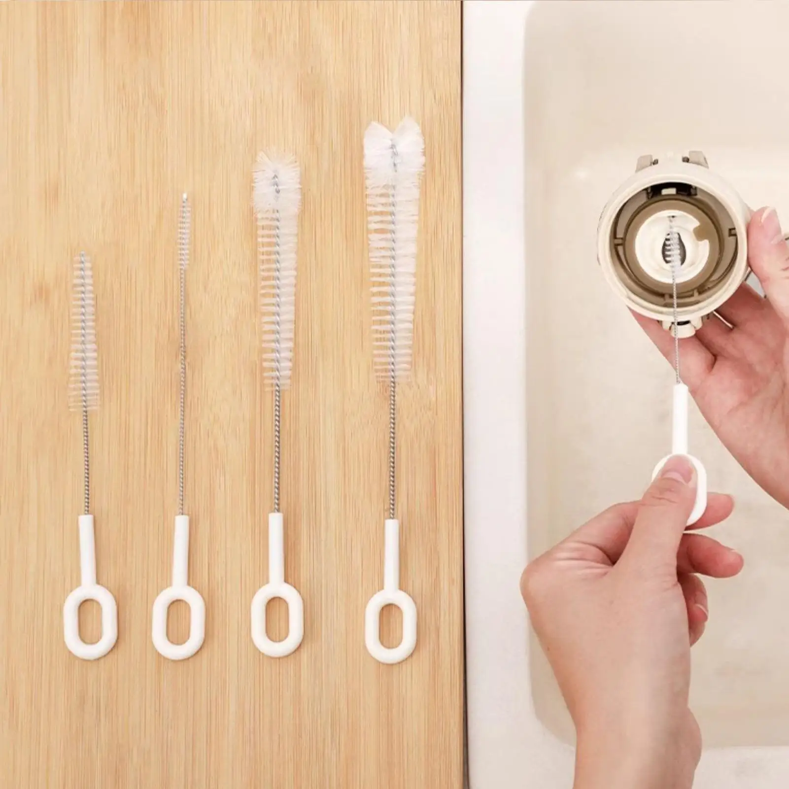 5 Pcs Bottle Cleaning Brush Set, Multifunctional Scrubber for Baby Bottles, Straws, Lids & Breast Pump Parts, Nipple Cleaner