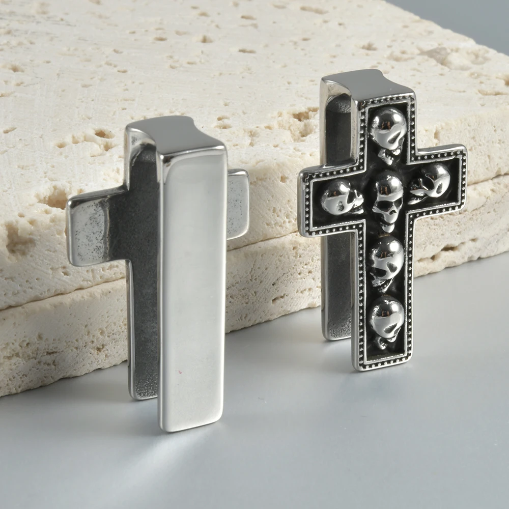 1PC Cross Skull Stainless 316L Steel Ear Weight Ear Hanger For Stretching Ear Expander Dangle Gauge Punk Piercing Jewelry
