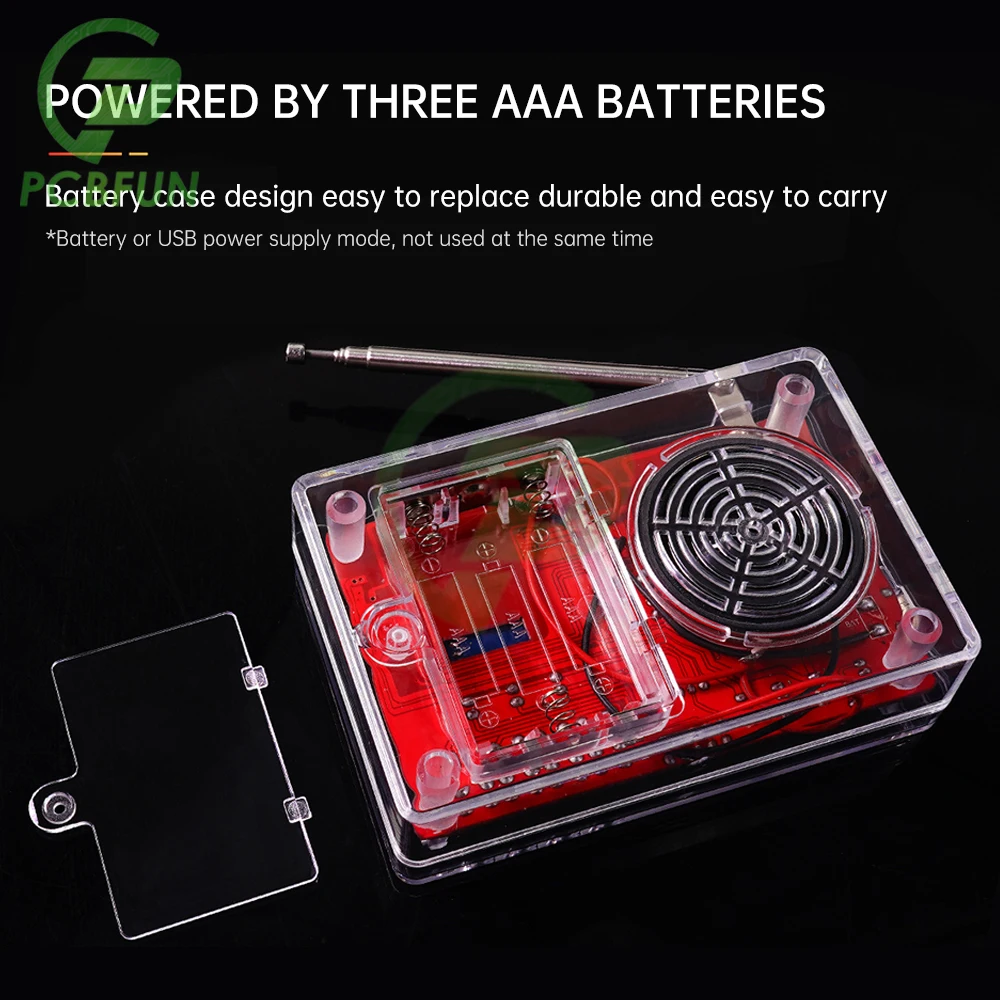 DIY FM Radio Electronic Kit Adjustable Frequency 150Hz-20KHz Digital Display DIY Soldering Project Practice Solder