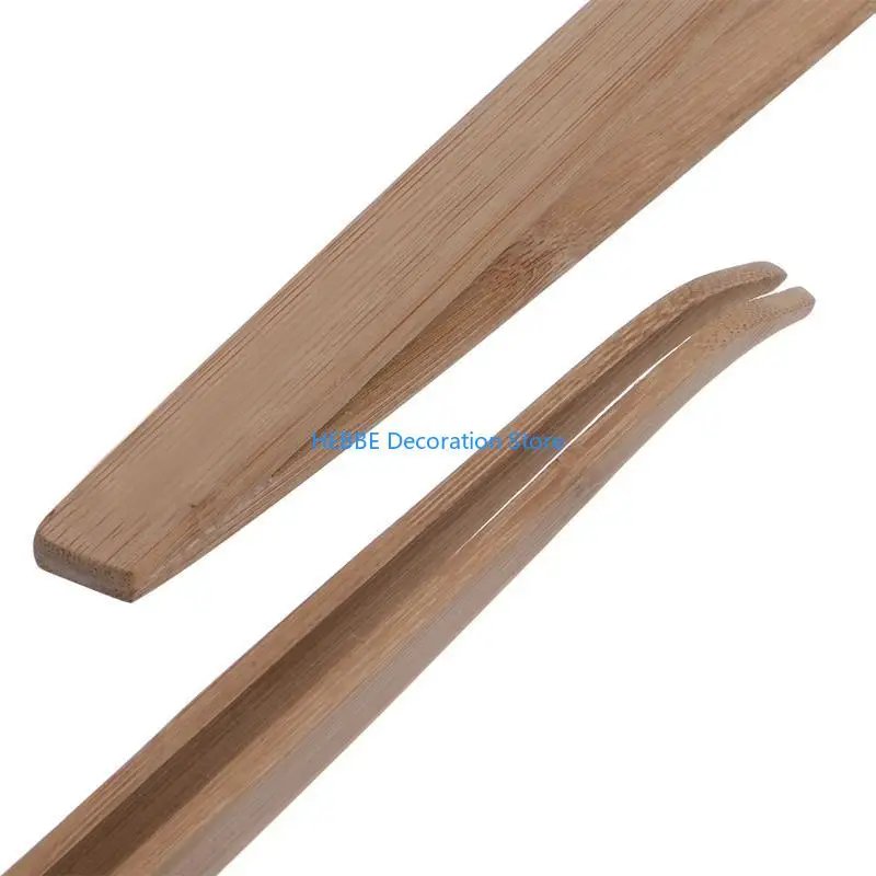 B0KC Feeding Tweezers Eco-Friendly Bamboo Curved Long Tongs for Holding Worms