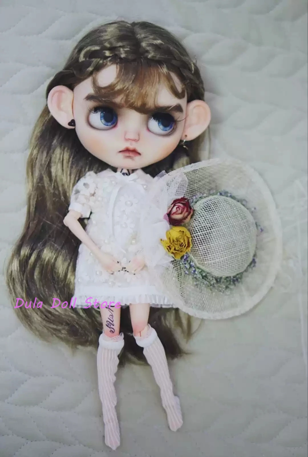 

Кукла Dula одежда платье белые цветы юбка Blythe Qbaby ob24 ob22 Azone Licca ICY jerfish 1/6 Bjd кукла