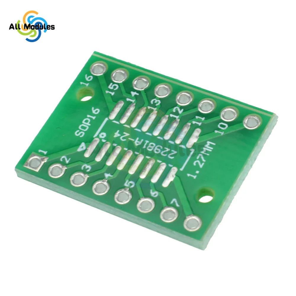 10PCS/Lot SOP16 SSOP16 TSSOP16 to DIP16 0.65/1.27mm IC Adapter Module PCB Board