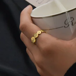 Geometric Rings Stainless Steel Half Open Gold Color Cool Vintage Rings for Women Lover Jewelry Party Birthday Gift Wholesale