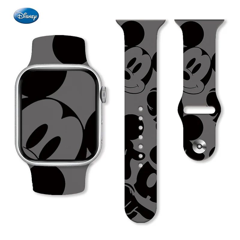 Disney Mickey Mouse Watchband for Apple Iwatch Ultra Band 49mm 45mm 44mm 40mm 41mm 42mm Cartoon Bracelet Series 8 9 7 6 3 5 Se