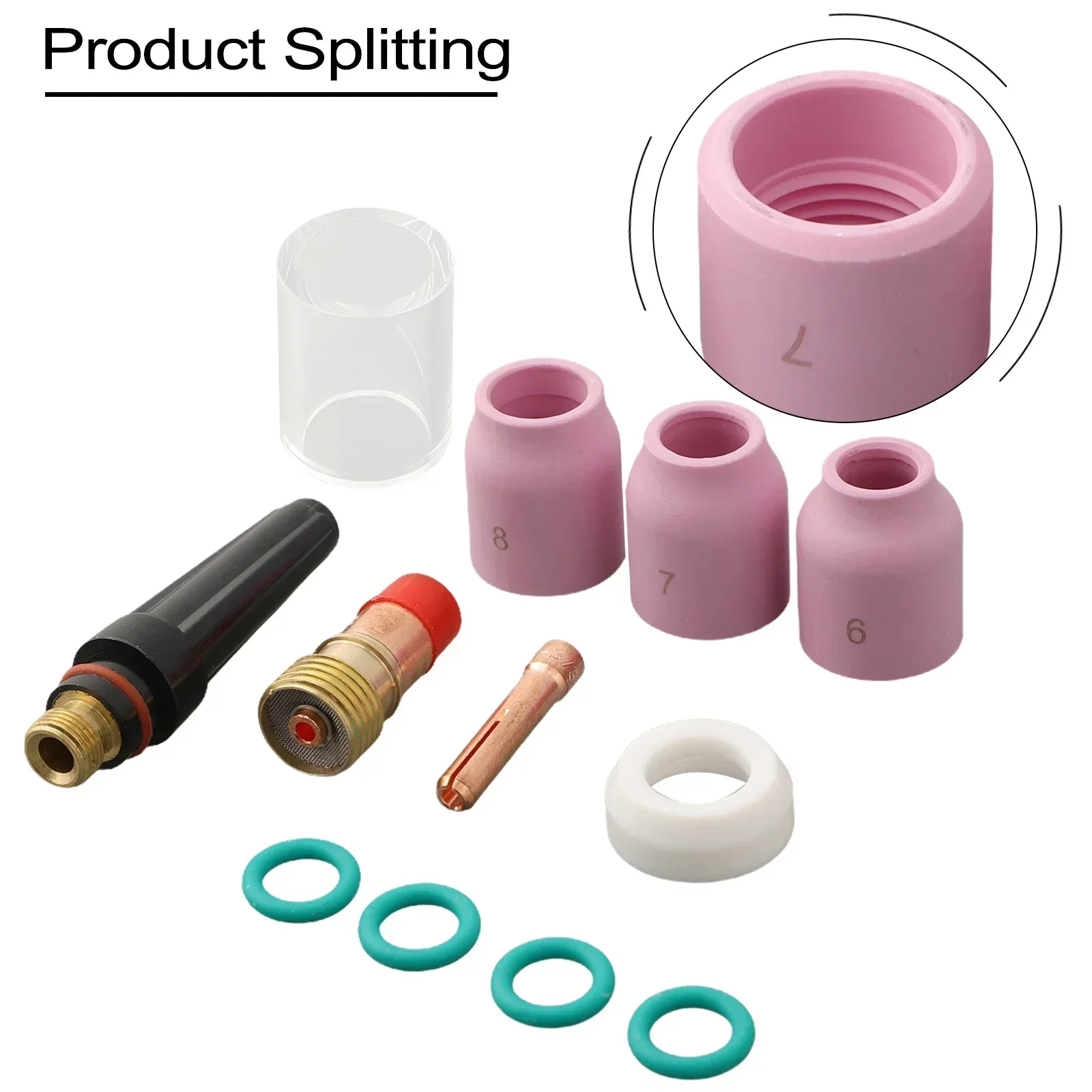 Welding Part Gas Lens High Quality Kit Fit DB O-rings SR Soldeing Tools WP 17GL332 Alumina Nozzle Gas Lens 10 Cup