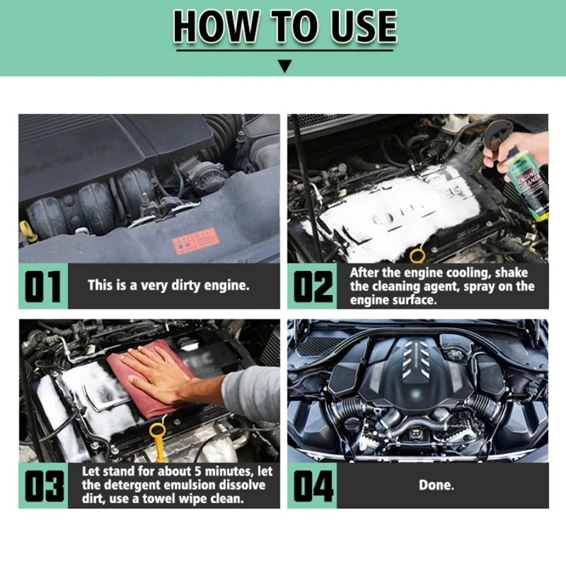 Detergente Sgrassatore Premium Per Motori Auto, Rimuovi Grasso E Olio, Agente Decontaminante Per Impieghi Gravosi, Dettagliatore Per Motori-image