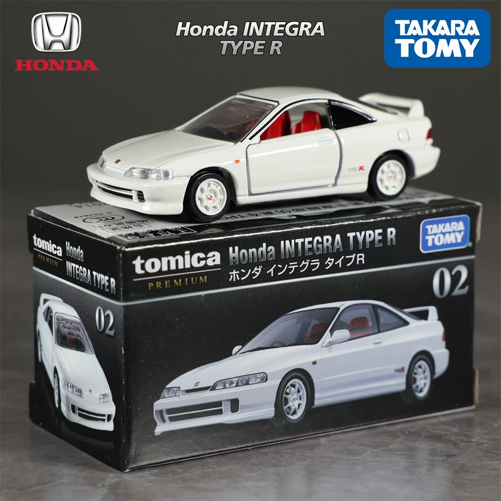 Tomy-honda integraタイプr合金車モデル、ダイキャストとおもちゃの車、ミニチュアスケールモデル、子供用の活字切れ