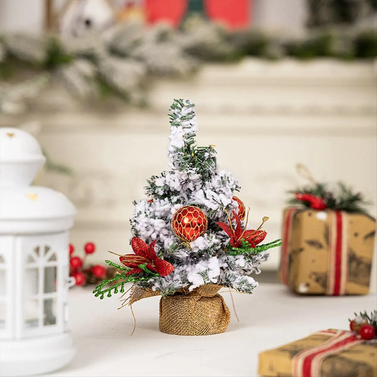 BAAU 3 Pack Artificial Mini Christmas Tree Tabletop Small Pine Xmas Tree Decor DIY Holiday Indoor Decorations