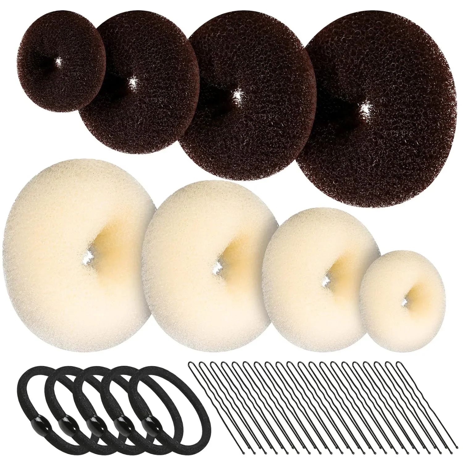 1Set 6-13cm S M L Size French Lazy Hair Donuts Bun Maker Roller Magic Foam Sponge Hair Styling Tools Princess Hair Accessories