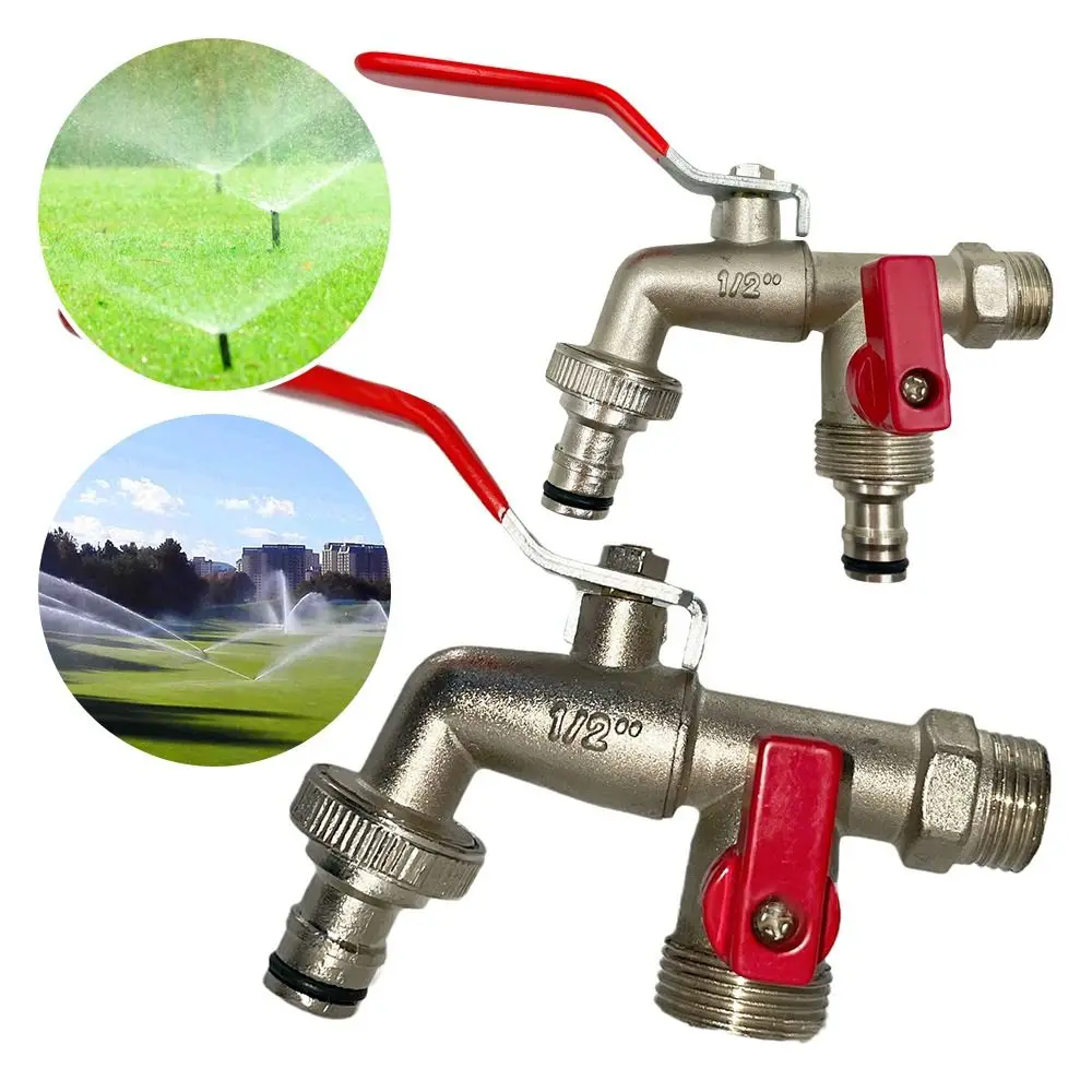 Replacement Fitting IBC Water Tank Connector Brass Tap Joint 1/2'' Watering Supply Taps Lever Handle Easy Turn on/Off