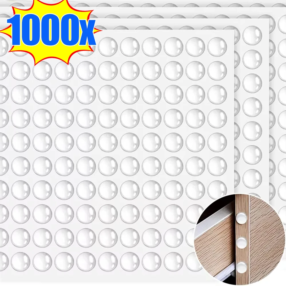 1000/100pcs Self-Adhesive Clear Door Stop Silicone Dots Cabinet Silencer Bumpers Stickers Door Handle Table Legs Protector Pads