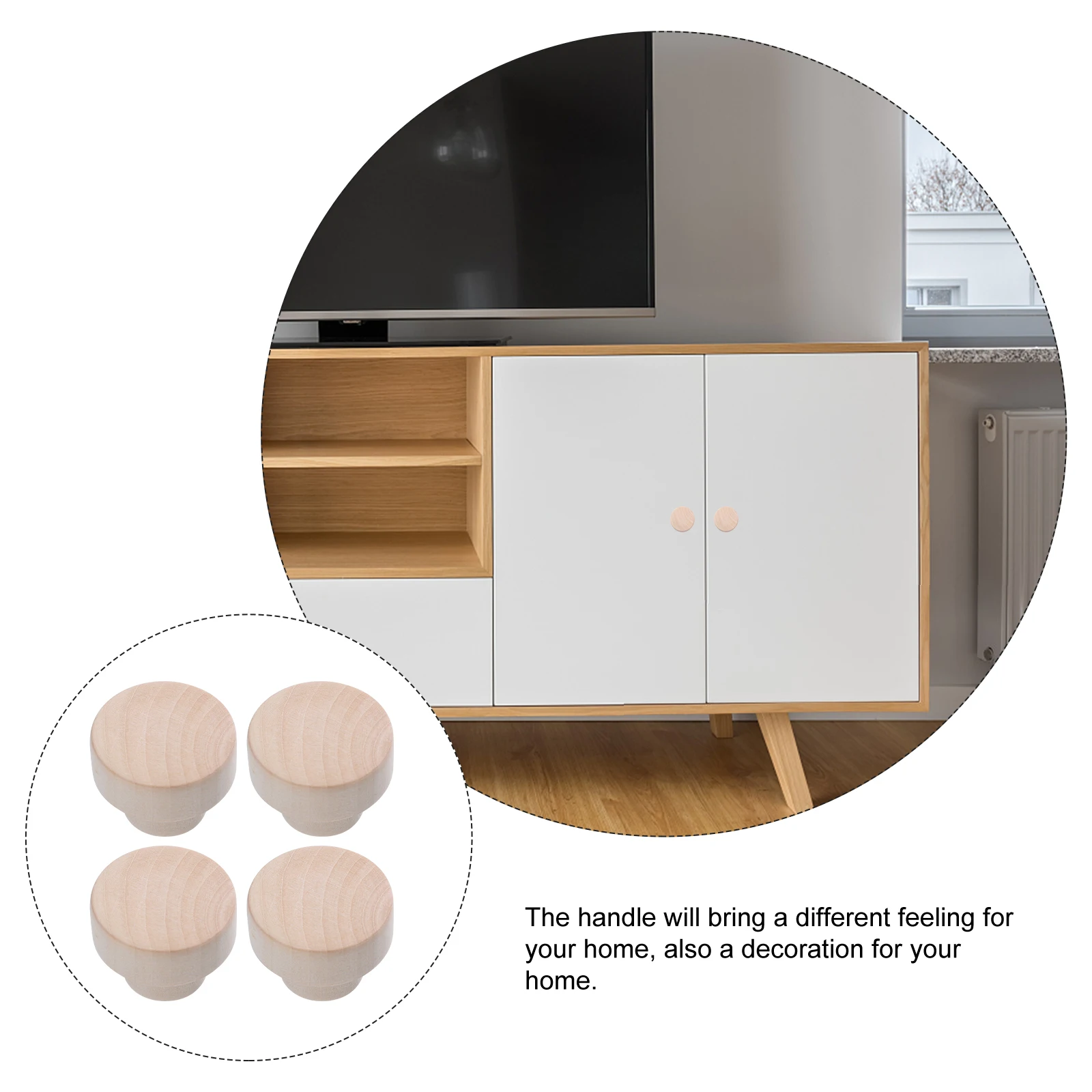 

16pcs Wooden Drawer Pulls Furniture H les Smooth Surface Single Hole Closet Door Decorative Knobs Eco Friendly Material