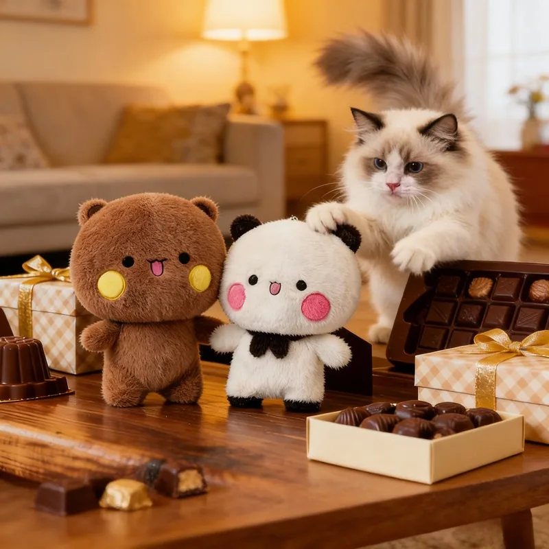 

Two Plush Toys for Pets from 2026, Featuring Bears in Two Distinct Colors, Serving As Companions And Comfort Items, Both Charming And Delightful, Without Battery