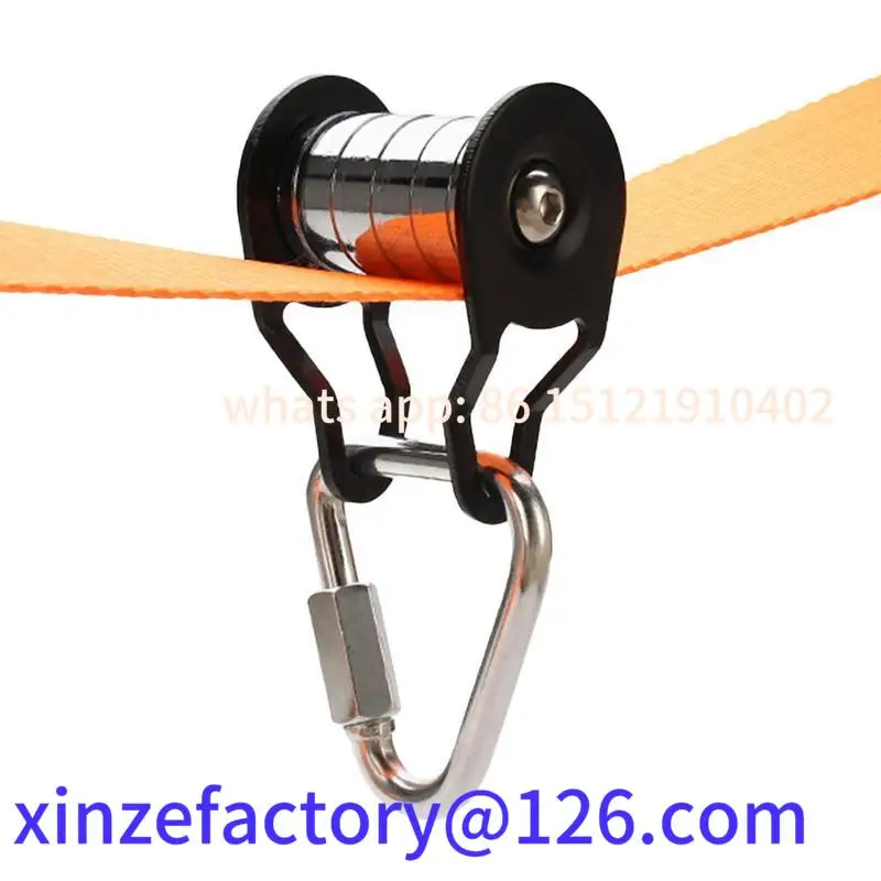 

Be suitable for Slacklines Steel Pulley Slider Slacklines Pulley Sturdy Strong Load Bearing Training Supplies For Slacklines Rop