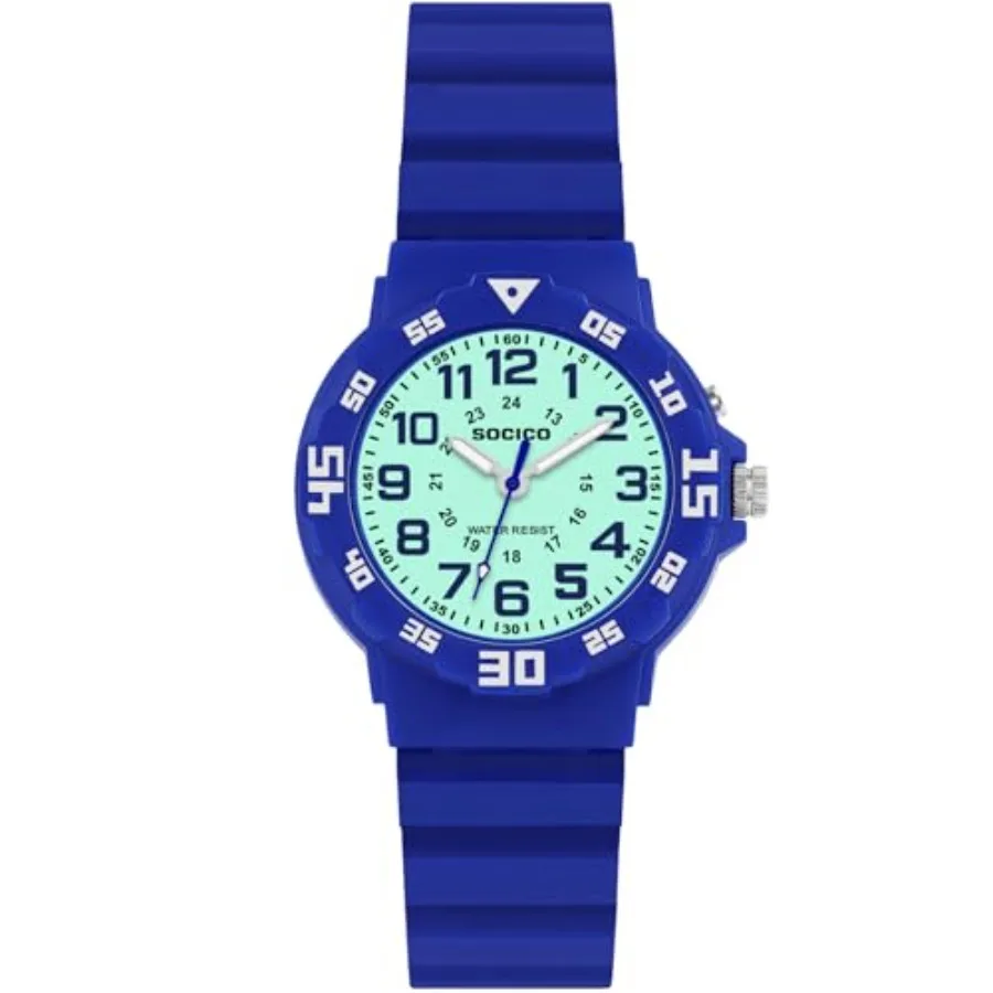 

SOCICO Analog Watch with Light for Boys Girls Waterproof Time Teaching Watch with Soft Band Learning Time Wrist Watch Easy to R