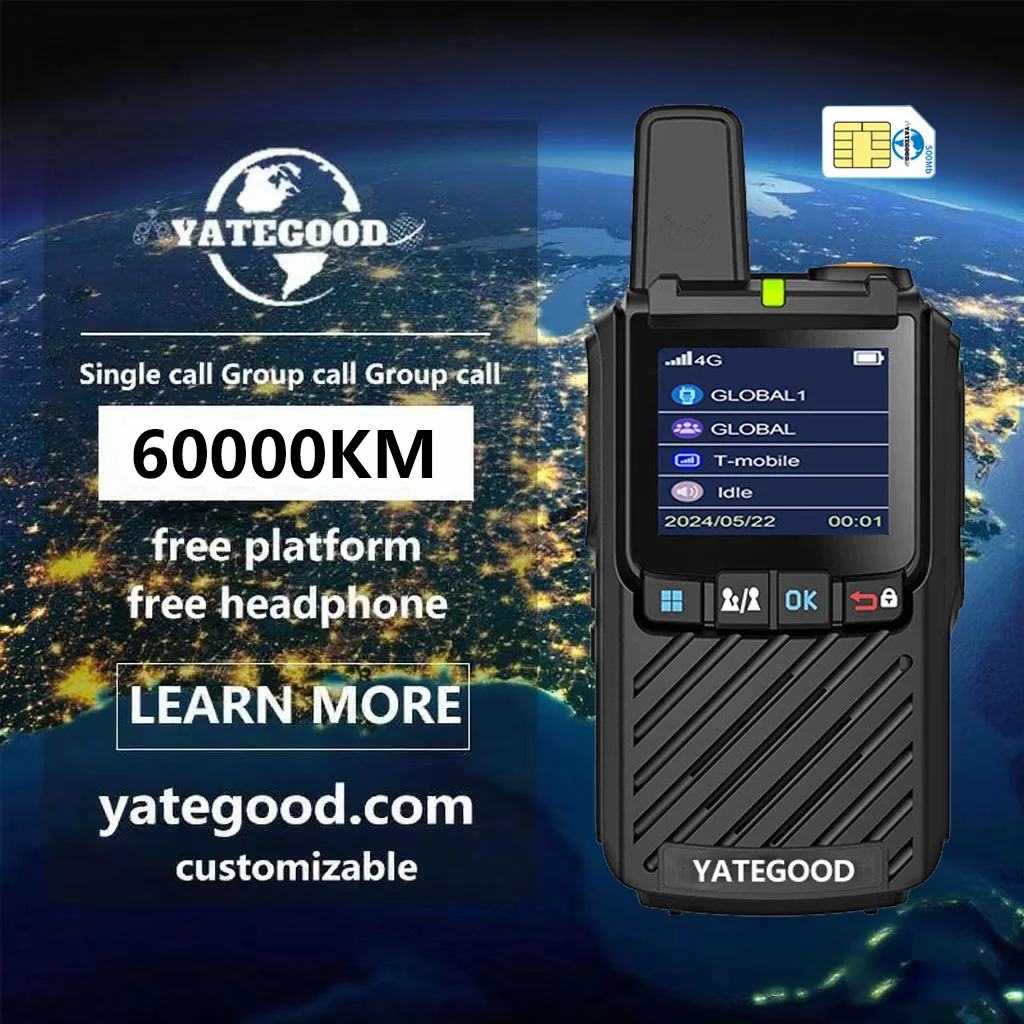 

YATEGOOD GV100 GPS 5000 км рация дальнего действия глобальный ptt 4G poc радио100 км