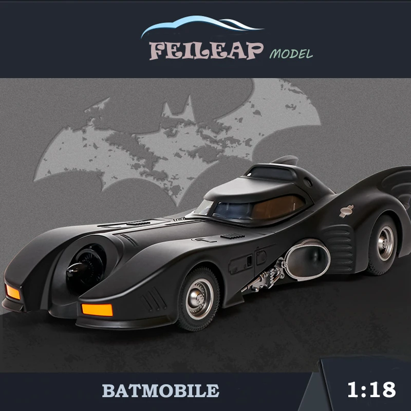 

Diecast Simulation 1/18 Scale 1989-Batmobile Alloy Car Model With Sound And Light Collective Miniature Voiture Toy Vehicle Boys