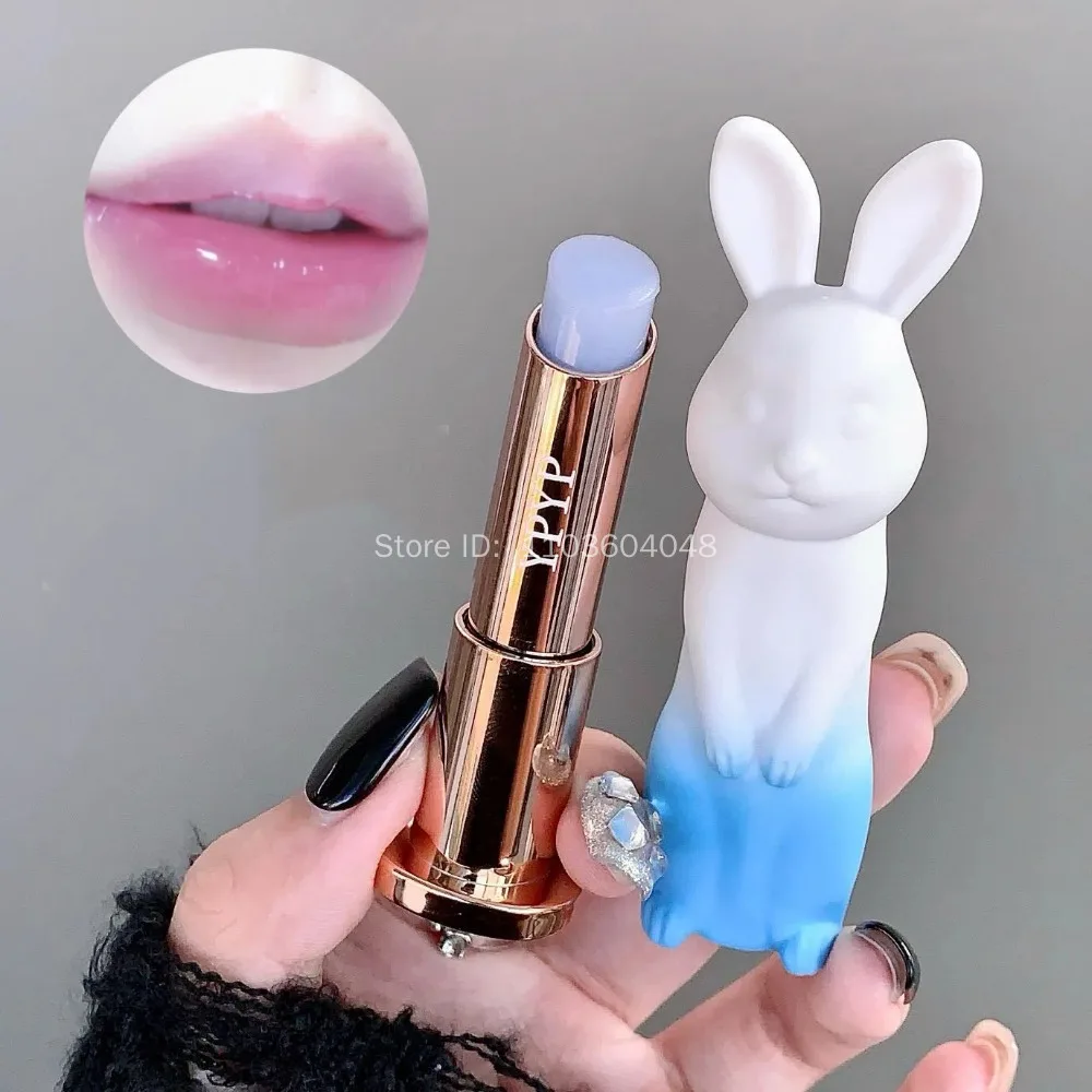 Rabbit Black Rose Lip Balm Gloss Not Dryness Peach Transparent Lip Tint Moisturizing Power Lipstick Makeup Base For Girls