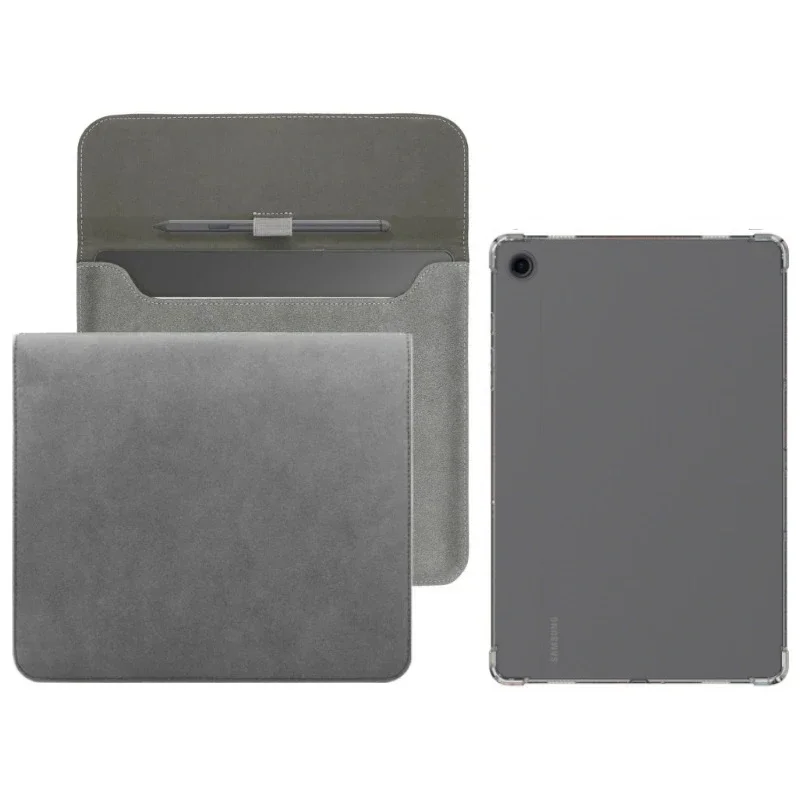 

2-IN-1 For Samsung Galaxy Tab A9 SM-X110 SM-X115 8.7" Clear TPU Shockproof Back Cover Case + Slim Tablet Storage Sleeve Bag