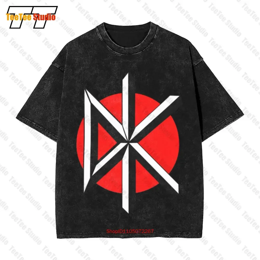 تي شيرت Dead Kennedys Vintage كبير الحجم بشعار Dk أسود 8XKN