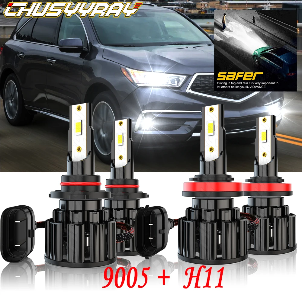 

CHUSYYRAY LED Headlight Hi/Lo Combo Beam 9005 H11 Light Bulbs Car Conversion Lamps Kit Compatible For Acura Mdx 2004 2005 2006