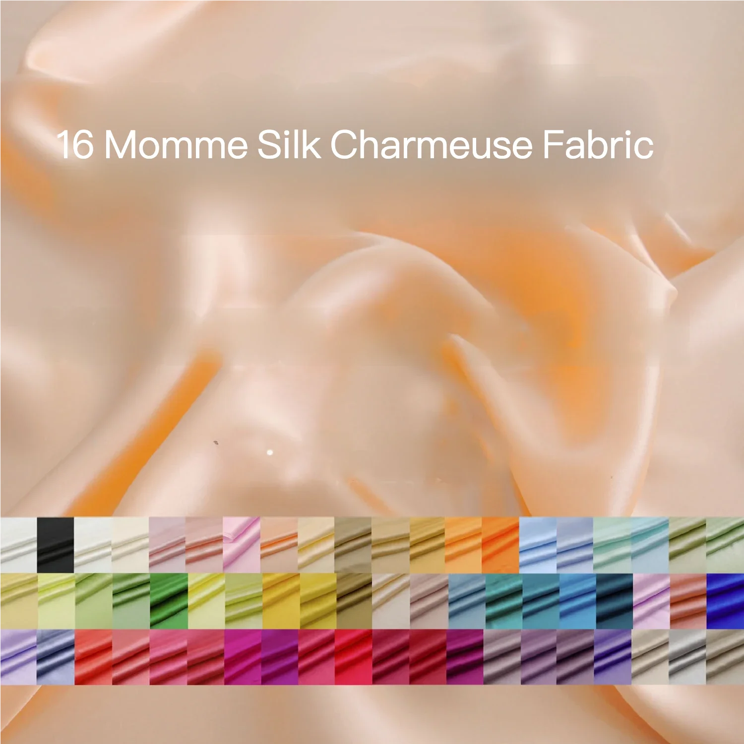 16 Momme Solid Color 100% Mulberry Silk Charmeuse Fabric, Soft Crepe Satin Plain Lining Cloth For Cheongsam Dress Diy Sewing
