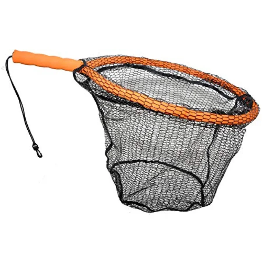 

Wade, fly kayak fishing landing net: floating, non-snag nylon mesh, black, ultra-lightweight and tangle-free design