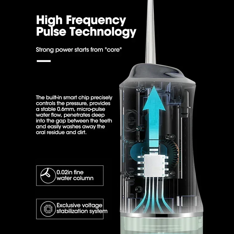 2025 Irrigatore orale Dentale Acqua Flosser Per La Pulizia Dei Denti USB Acqua Filo Interdentale Jet Dente Pick 4 Punte Bocca lavatrice