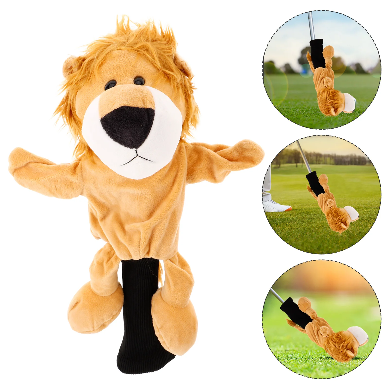 

Soft Waterproof Lion Driver Headcover Yellow Cover Funny Golf Head Covers Collection Cover