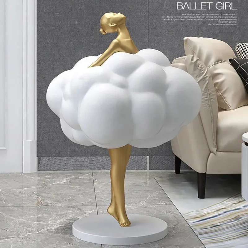 Creative Home Decor Statue Ballet Girl Living Room Large Floor Ornaments Sculptur Home Decoration Accessories Housewarming Gift