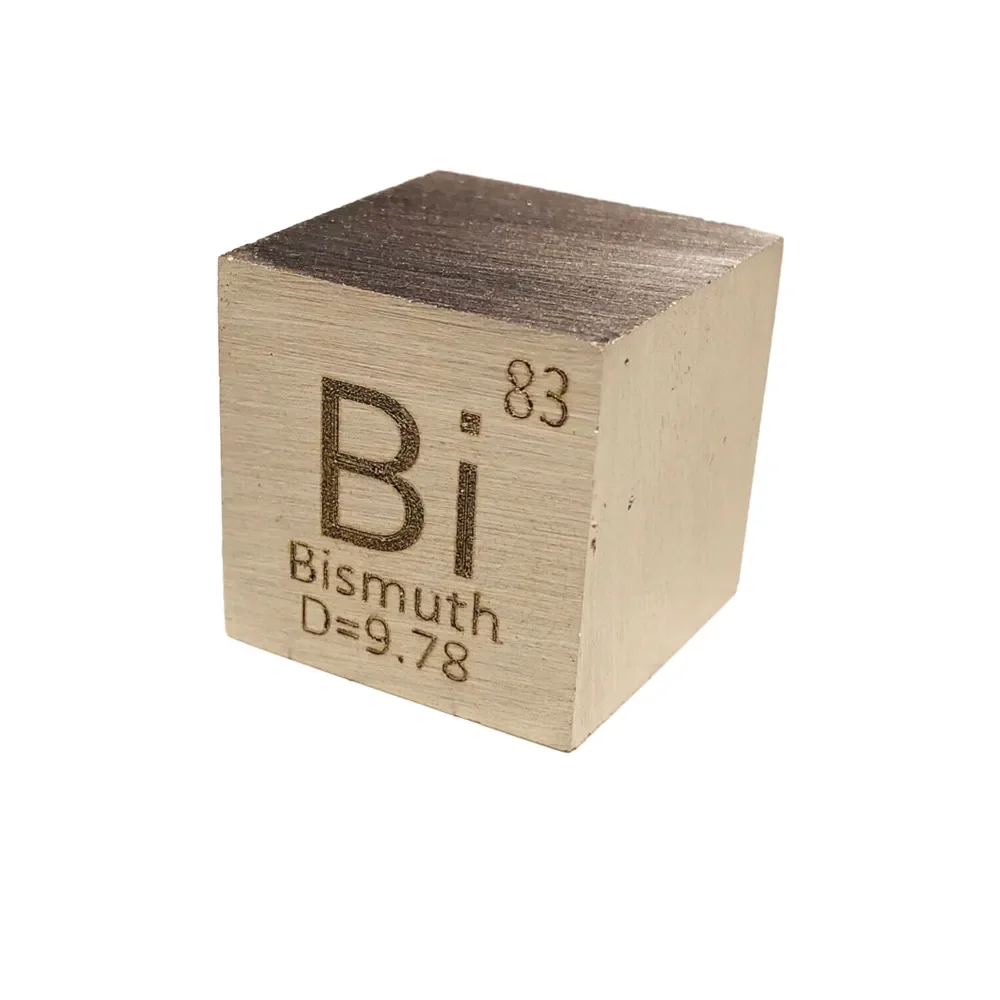 1'' Bismuth Cube Made Of 99.99% Pure Bi Metal With Double-sided Lettering