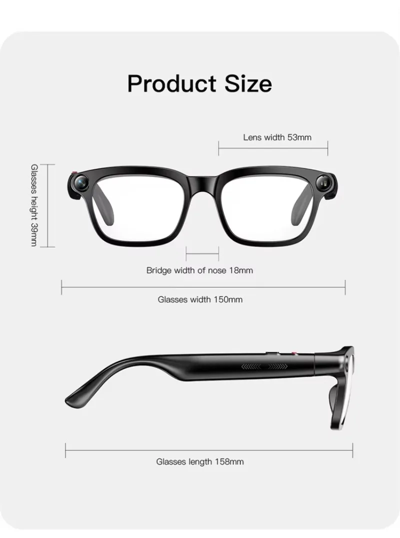 Photochromic Lenses AI Glasses 8MP Camera Smart Translation Video Recording Blue Tooth Call Men Women Drive Sunglasses Gift