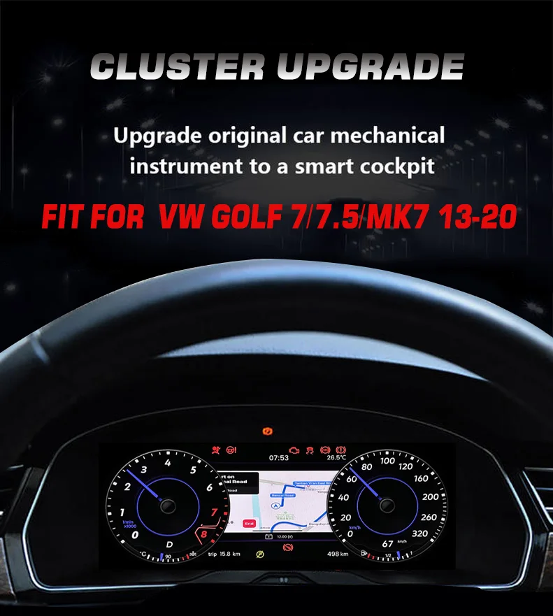 Factory Price Virtual Cockpit Digital Cluster Speedometer For VW Golf 7 Gti MK7 7.5 2013-2020