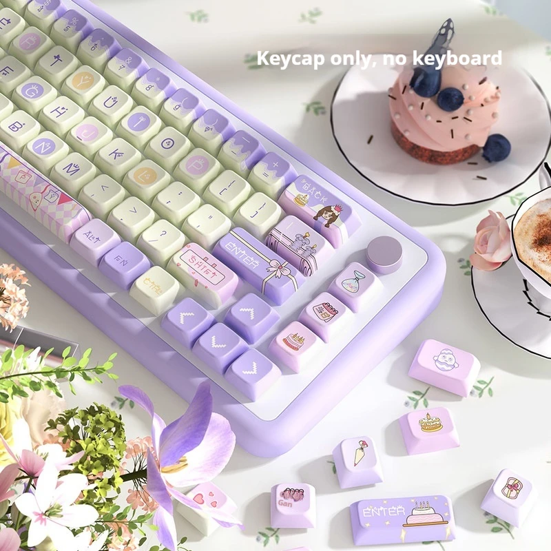 Happy Birthday Theme Keycaps 138/158 Keys Mda Cherry Profile Pbt Thermal Sublimation Mechanical Keyboard Personalized Keycaps