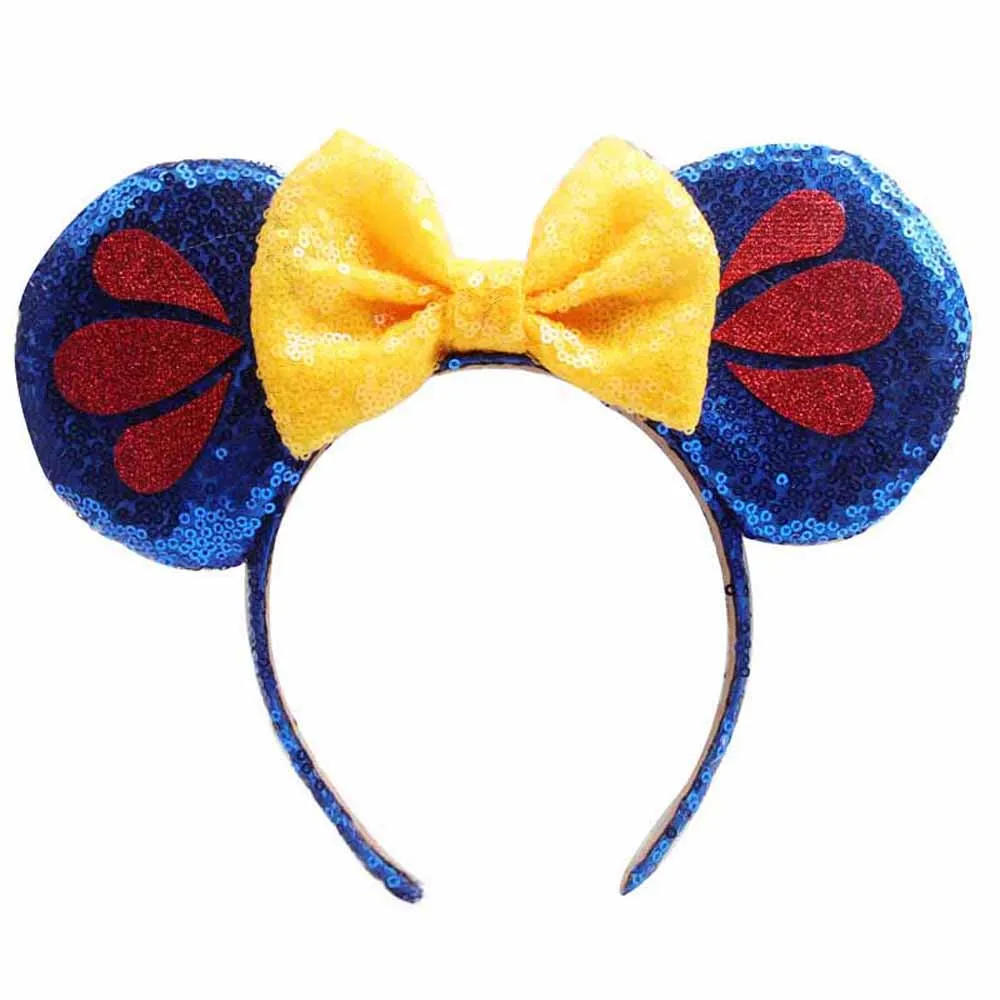 Mickey Minnie Mouse Ear Headbands Frozen Elsa Anna Bow Sequins Hairband For Women Girls Hairband Hair Hoop Hair Accessories