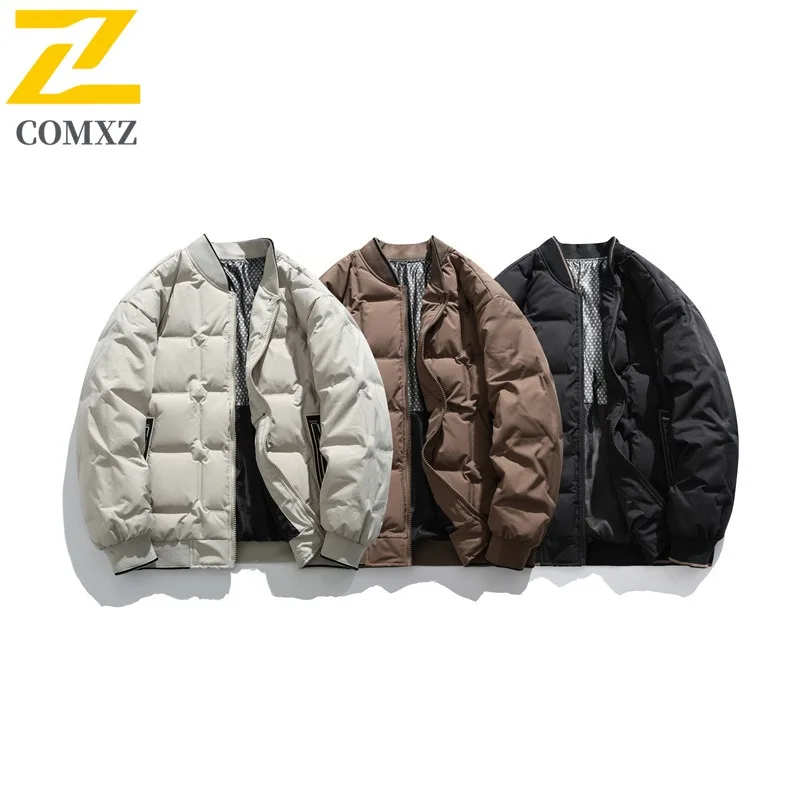 

COMXZ Мужская куртка-хлеб, новая легкая теплая текстура, стеганая куртка для деловой поездки, уличный классический удобный дизайн, пуховик