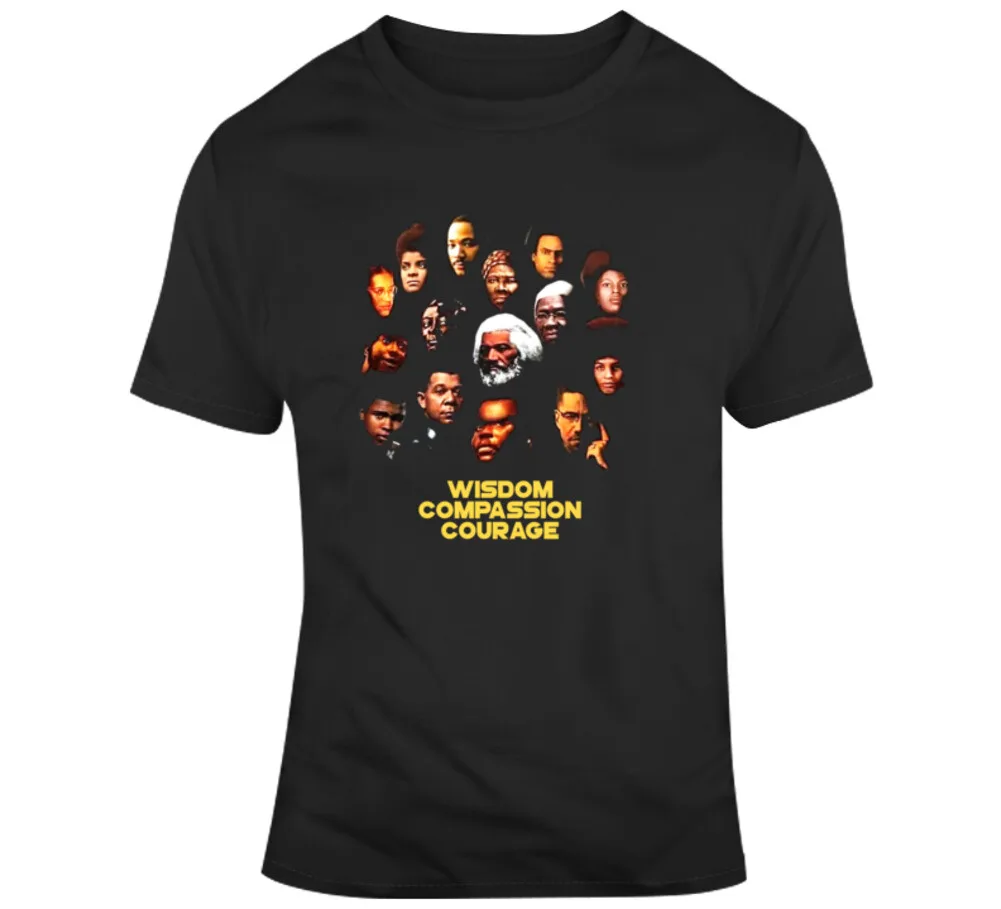 T-shirt de Courage de compassion de sagesse, icônes des héros noirs