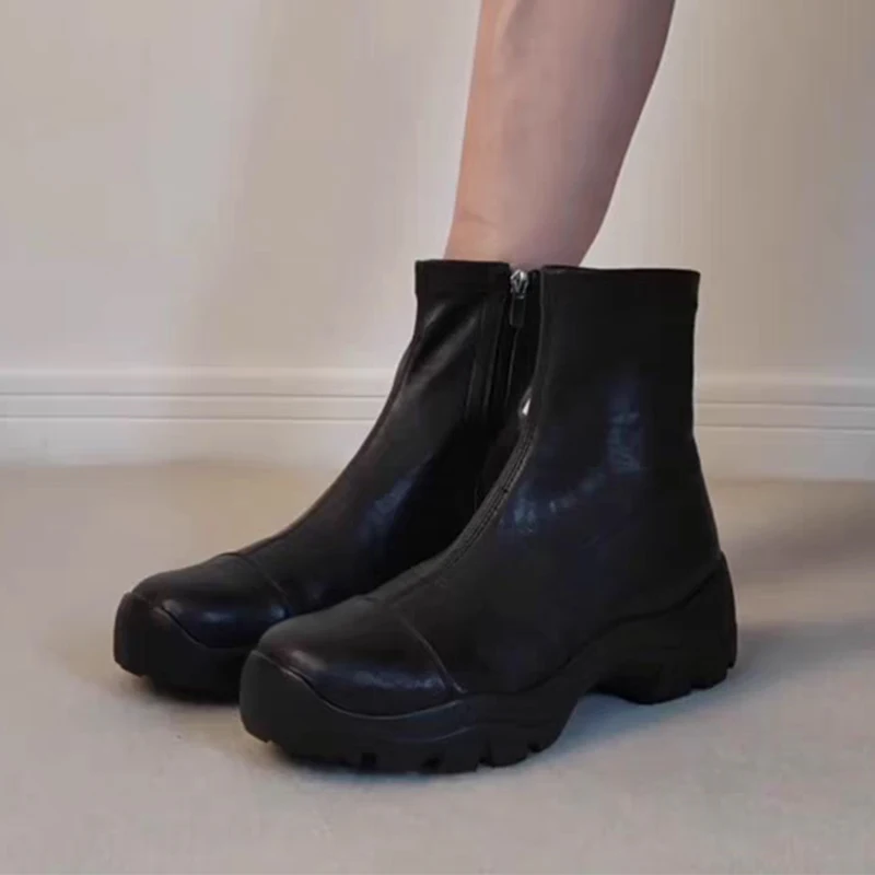 

Ankle Boots for Women Flats Platform Fashion Shoes Casual Cozy Woman Sport Boots 2025 Winter Designer Goth Chelsea Botas Femme