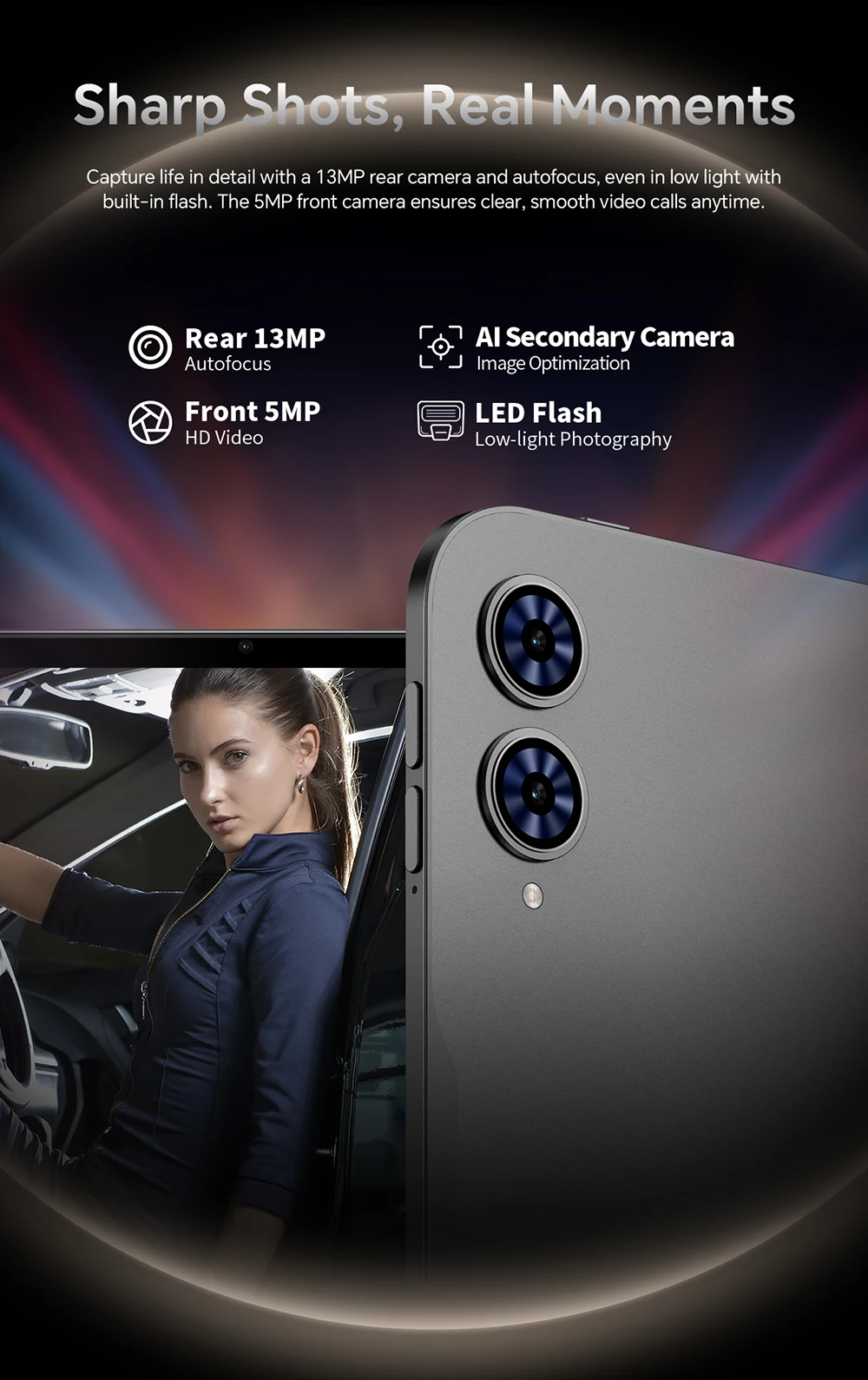 T65 Tablet 13.4" Android 16 1920X1200 120Hz Display T7280 8-Core 18GB RAM (6GB+12GB) 128GB ROM 4G LTE GPS 8000mAh Type-C Teclast TLA001