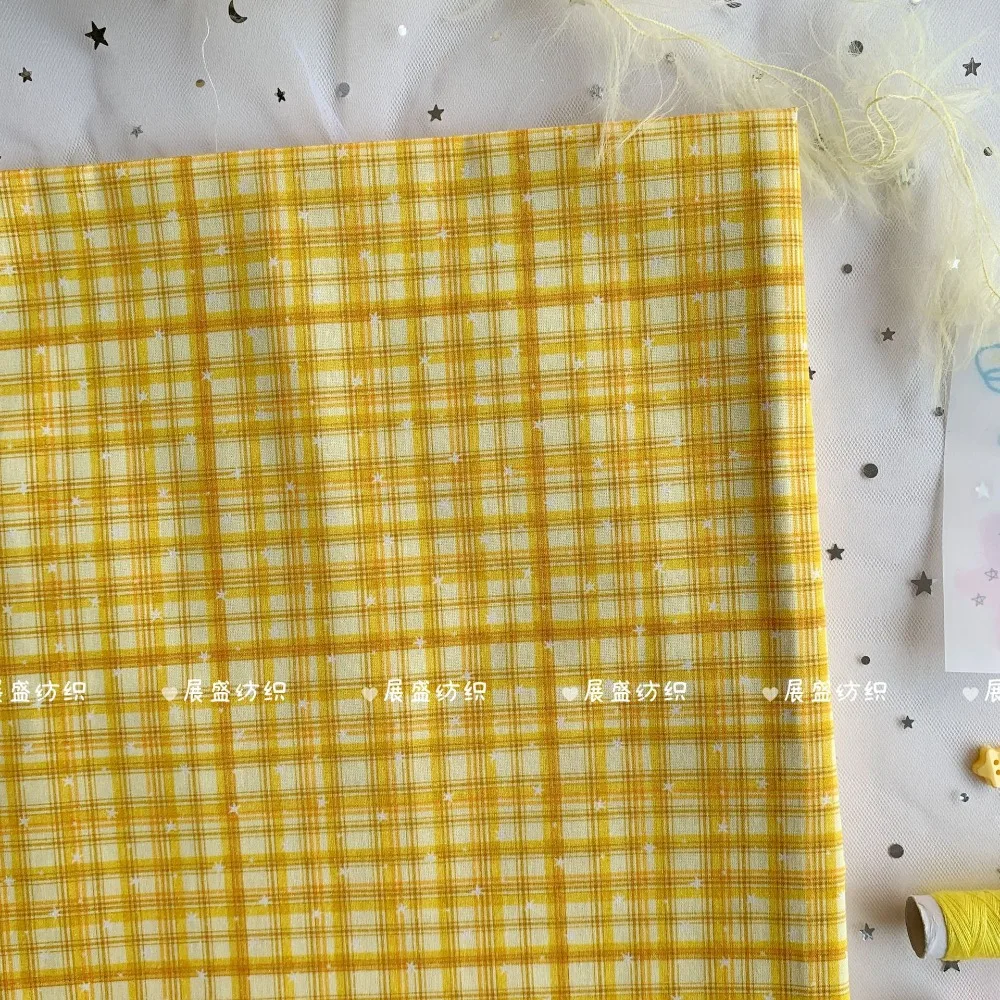 145x50cm 40s Baumwoll-Druckstoff im Ins-Stil Retro Karo Stern DIY Stoff für Kleidung, Haaraccessoires, Taschen, Nähstoff – Detail 11