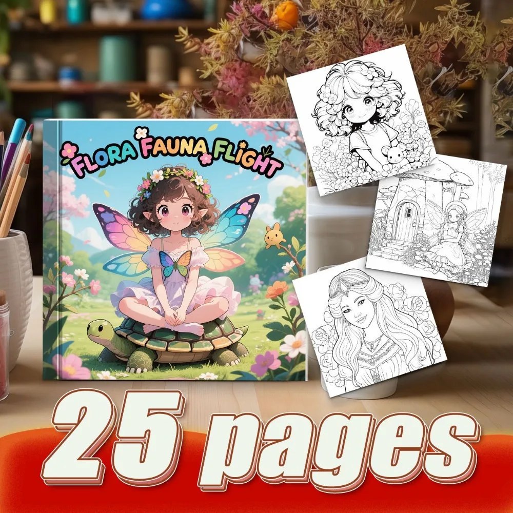 Flower Fairy Themed Coloring Book DIY Art Coloring With Cute Patterns To Cultivate Creative Thinking And Expression